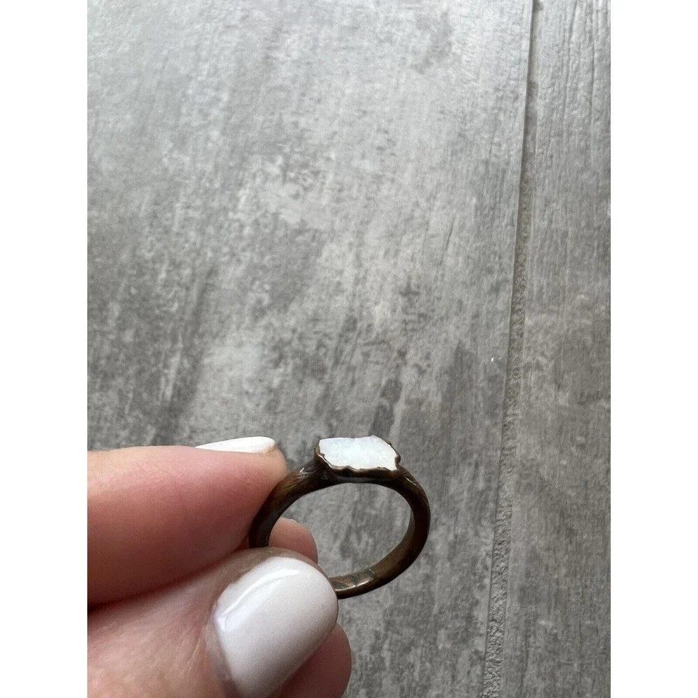 One Of a Kind Handmade Opal Ring Raw Stone Natural Beauty Simple Size 6